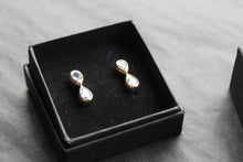 Load image into Gallery viewer, Blue Topaz Double Drop Earrings

