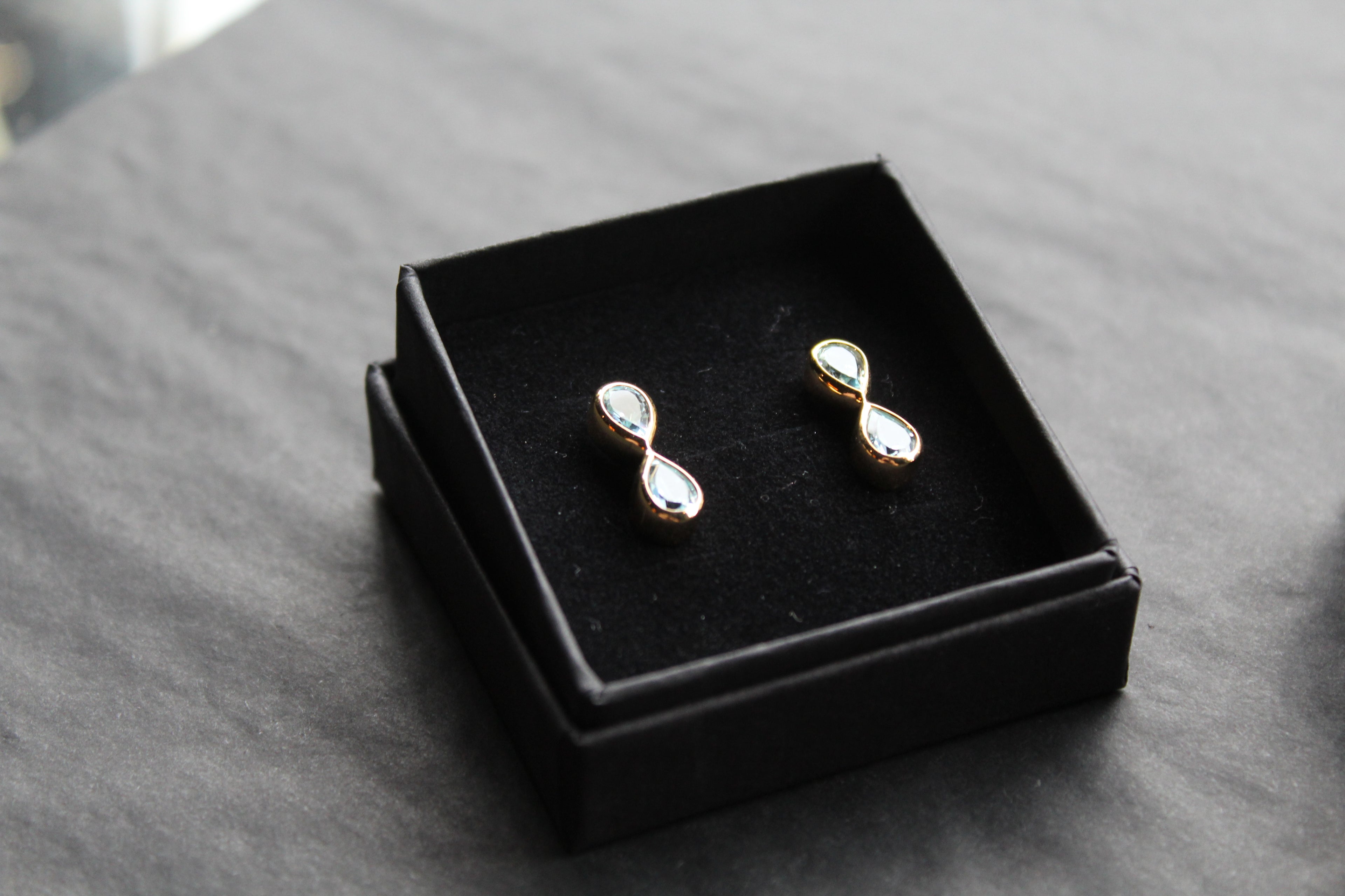 Blue Topaz Double Drop Earrings