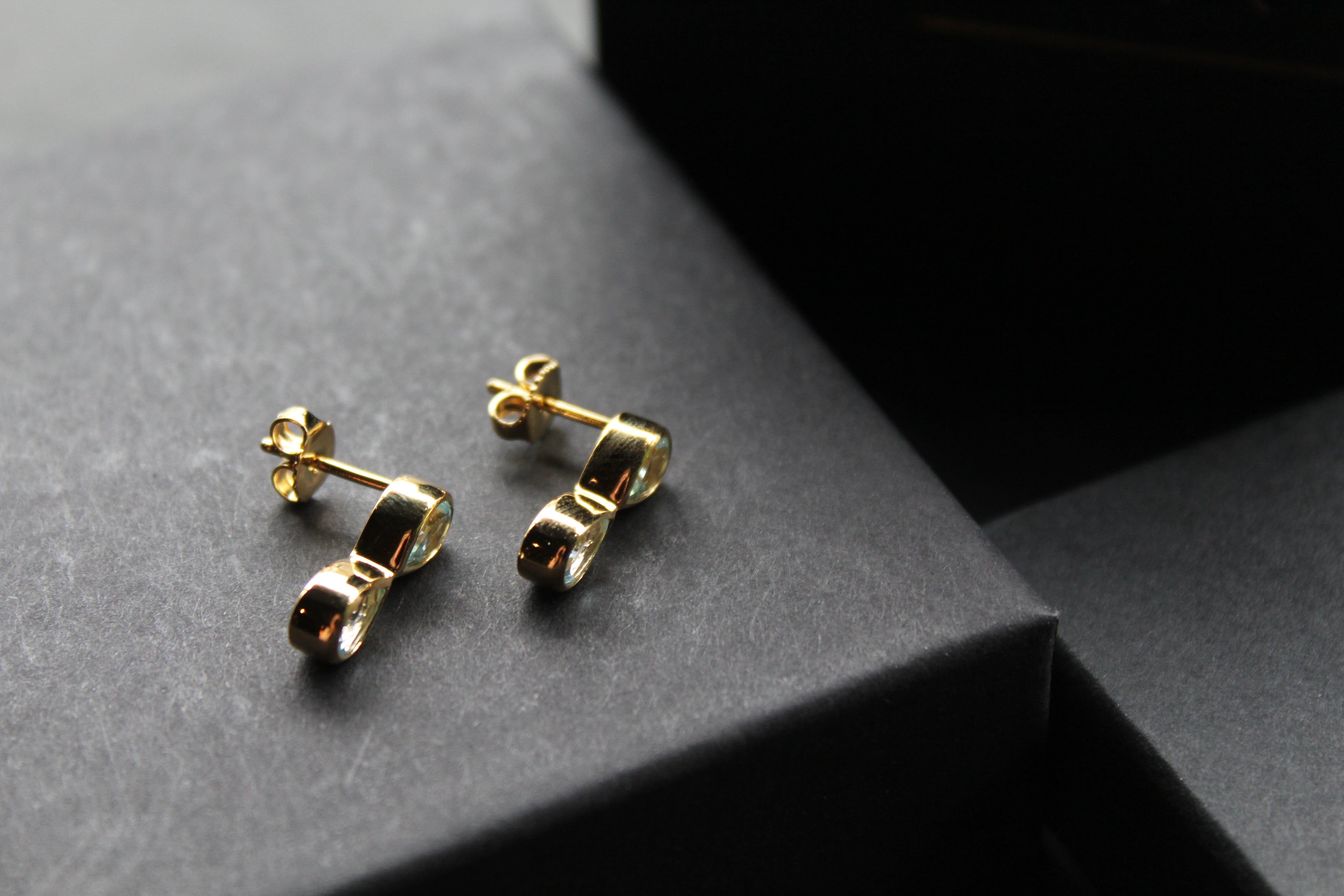 Blue Topaz Double Drop Earrings