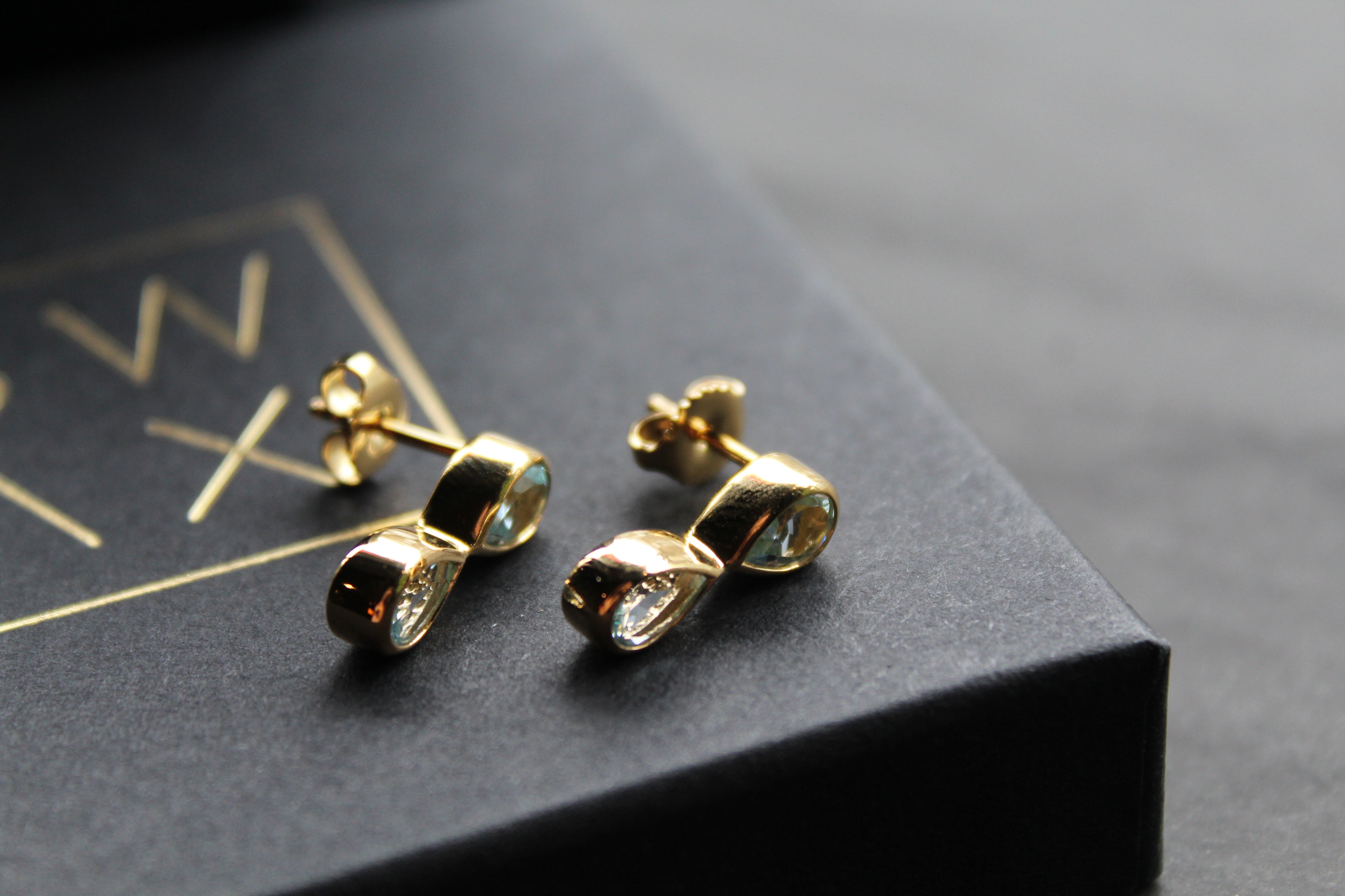 Blue Topaz Double Drop Earrings