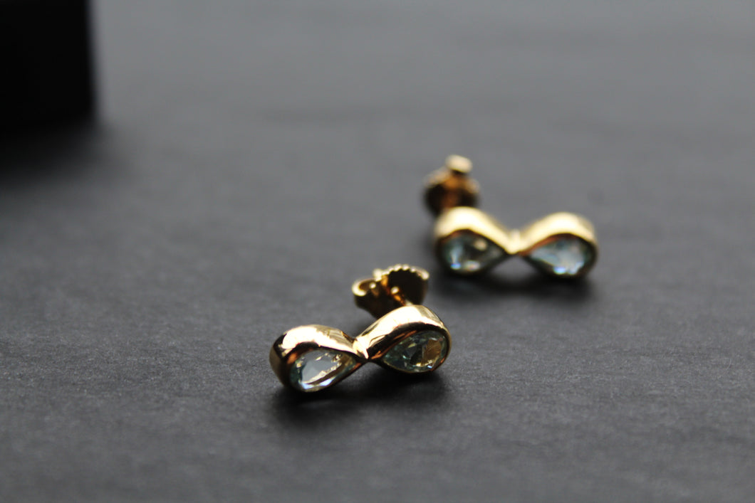 Blue Topaz Double Drop Earrings