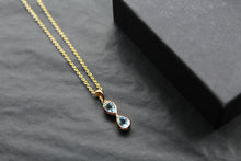 Load image into Gallery viewer, Blue Topaz Double Drop Pendant and Chain
