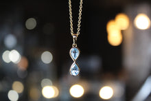 Load image into Gallery viewer, Blue Topaz Double Drop Pendant and Chain

