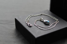 Load image into Gallery viewer, Blue Topaz Leaf Drop Pendant &amp; Chain
