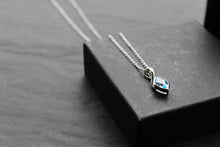 Load image into Gallery viewer, Blue Topaz Leaf Drop Pendant &amp; Chain
