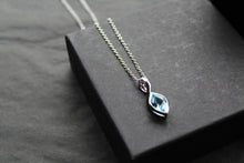 Load image into Gallery viewer, Blue Topaz Leaf Drop Pendant &amp; Chain
