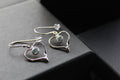 Blue Topaz Organic Heart Shape Dropdown Earrings