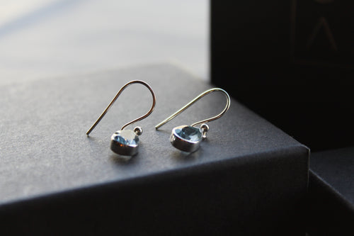 Blue Topaz Tear Drop Earrings