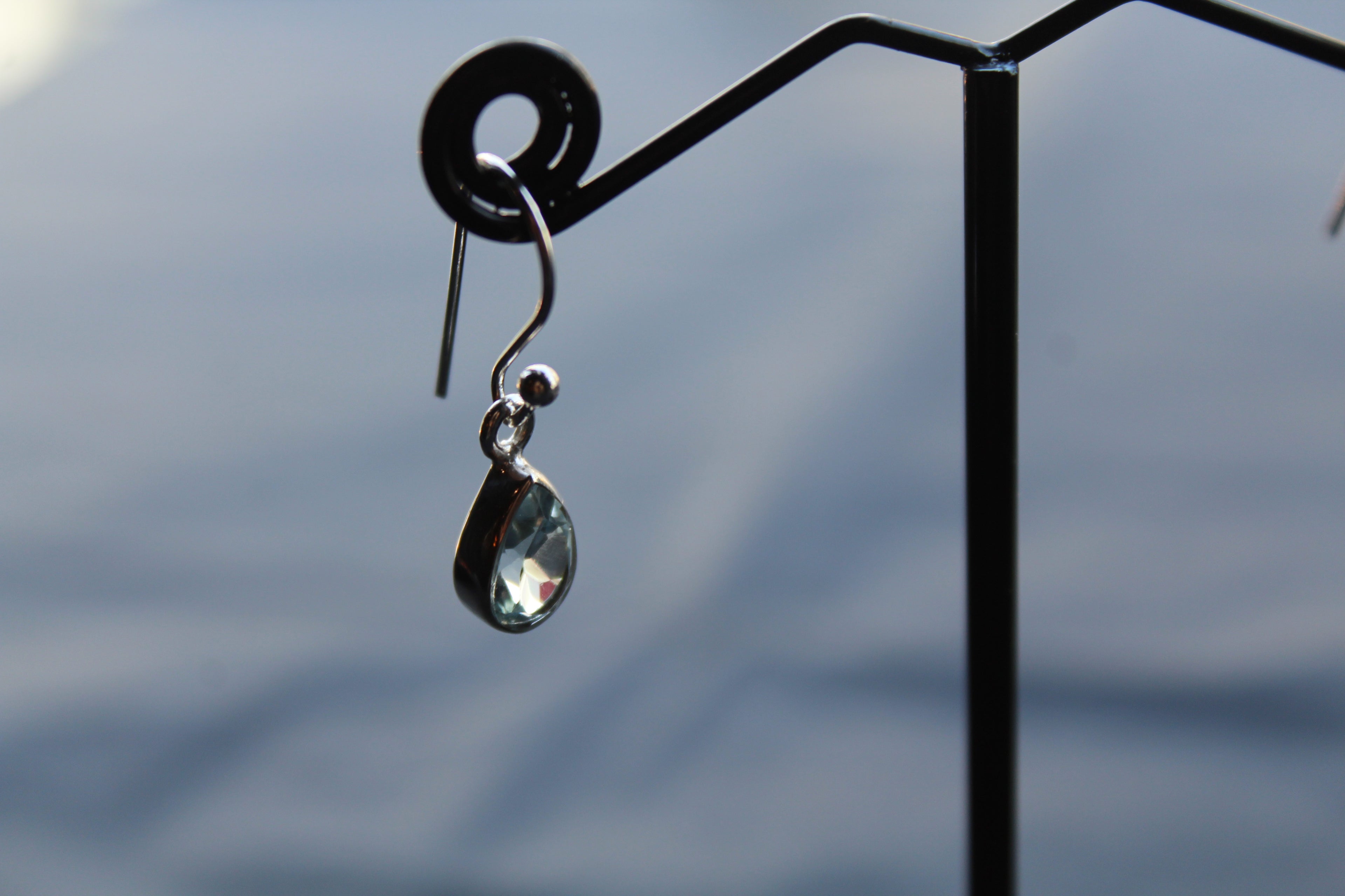 Blue Topaz Tear Drop Earrings