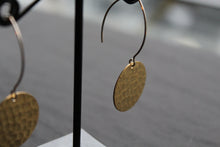 Load image into Gallery viewer, Brass &amp; Sterling Silver Statement Earrings Disc
