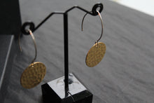 Load image into Gallery viewer, Brass &amp; Sterling Silver Statement Earrings Disc
