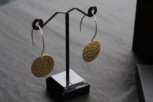 Load image into Gallery viewer, Brass &amp; Sterling Silver Statement Earrings Disc
