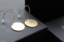 Load image into Gallery viewer, Brass &amp; Sterling Silver Statement Earrings Disc
