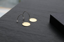 Load image into Gallery viewer, Brass &amp; Sterling Silver Statement Earrings Disc
