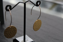 Load image into Gallery viewer, Brass &amp; Sterling Silver Statement Earrings Disc
