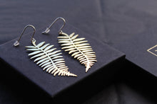 Load image into Gallery viewer, Brass &amp; Sterling Silver Statement Earrings Fern
