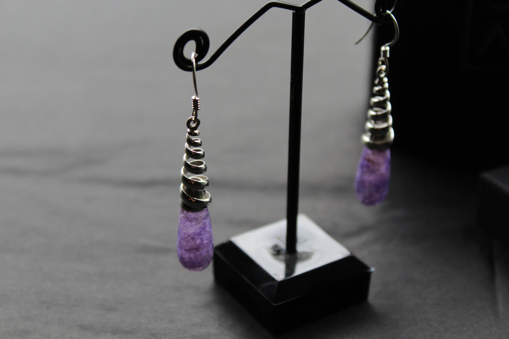 Briolette Sapphire Quartz Coiled Top Earrings