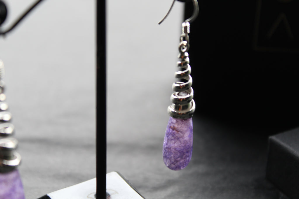 Briolette Sapphire Quartz Coiled Top Earrings