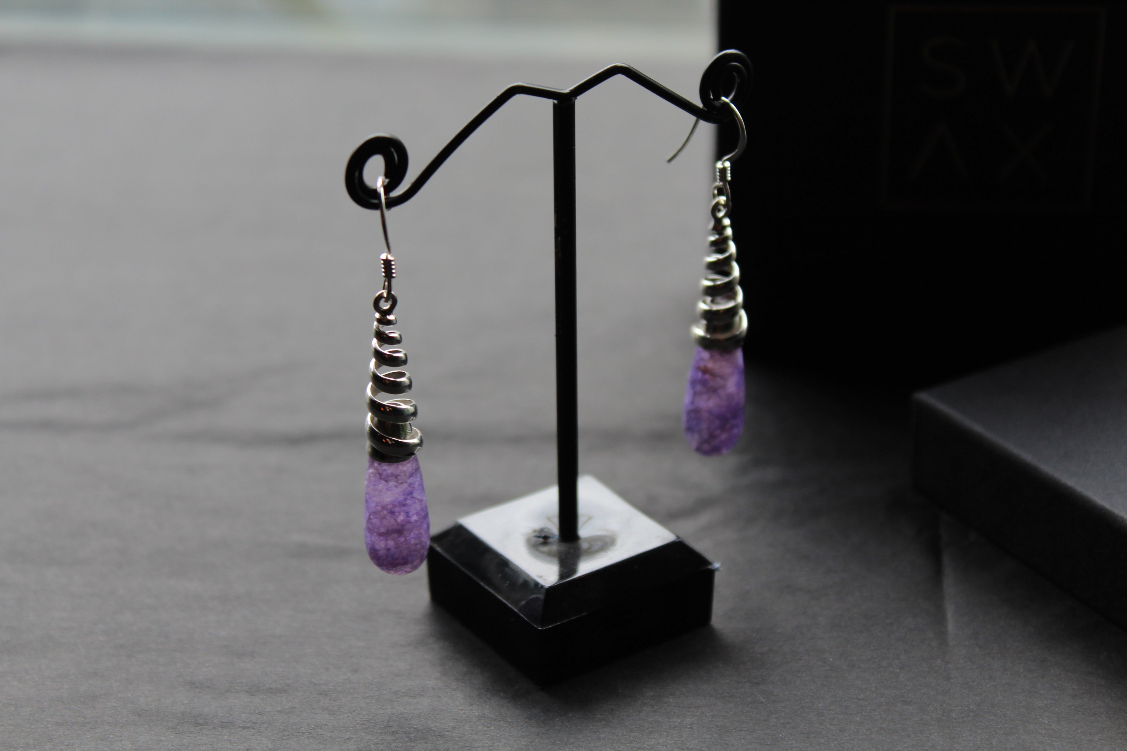 Briolette Sapphire Quartz Coiled Top Earrings