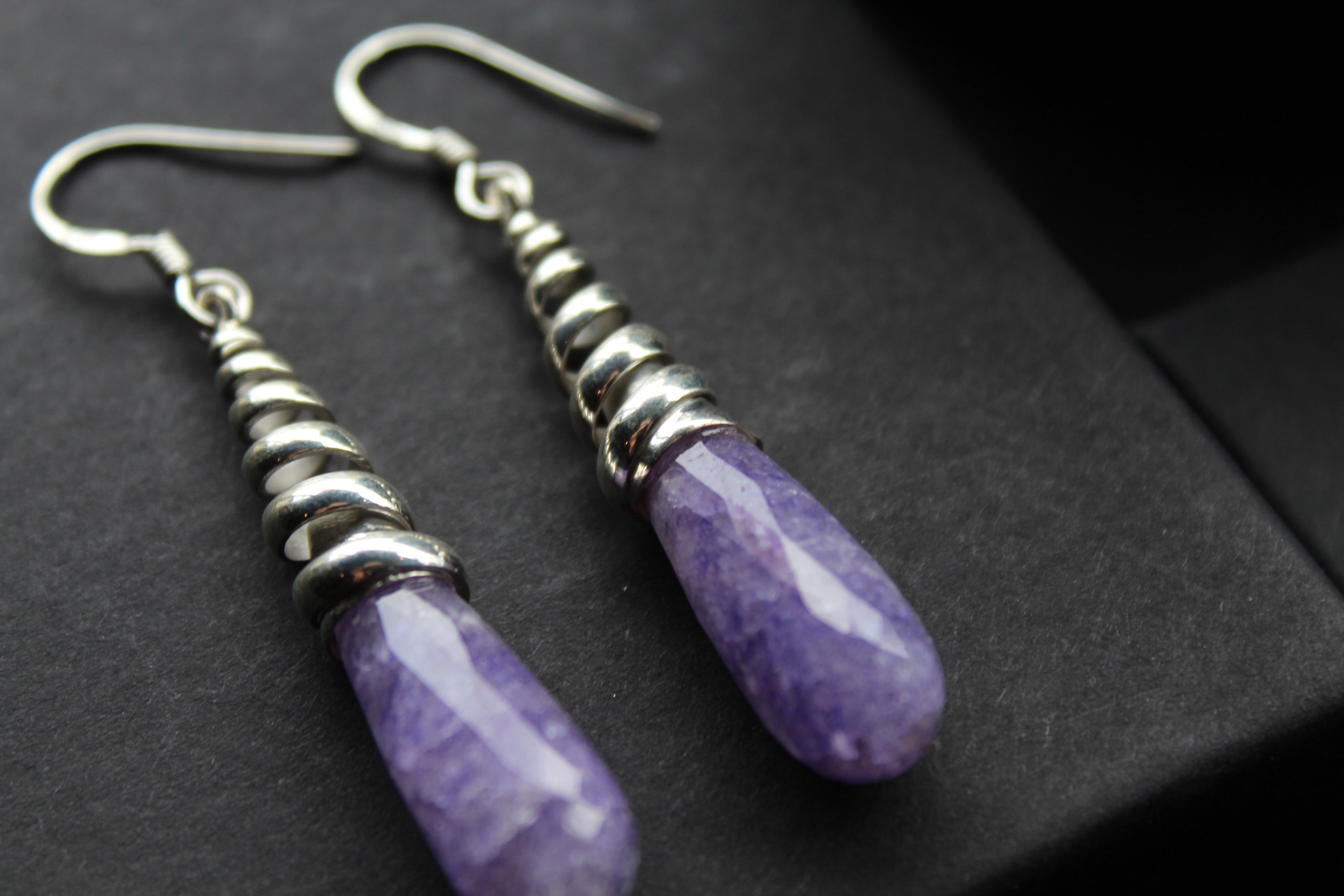 Briolette Sapphire Quartz Coiled Top Earrings