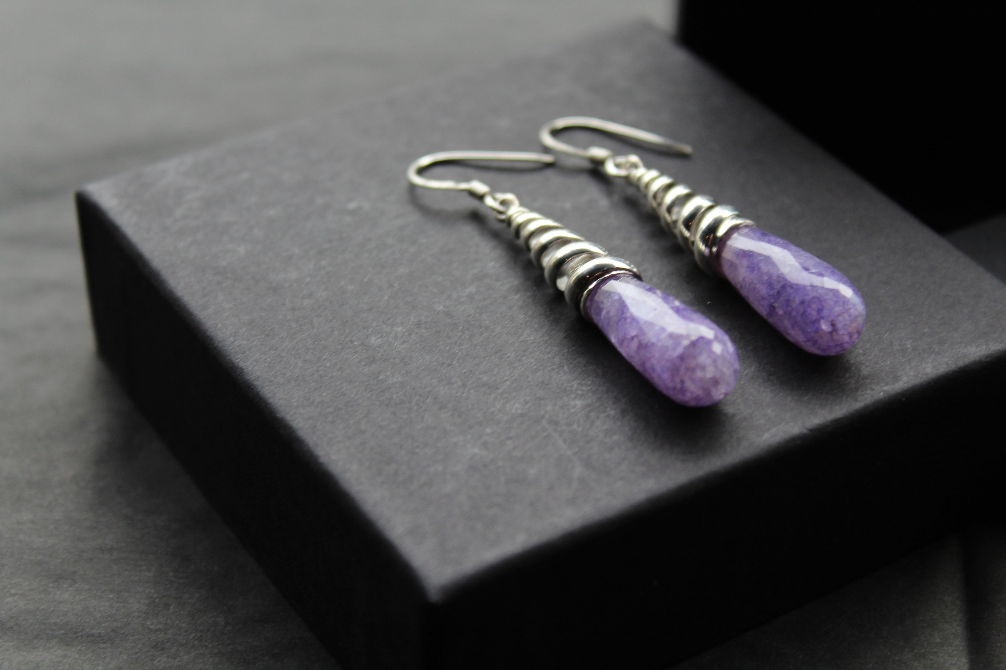 Briolette Sapphire Quartz Coiled Top Earrings
