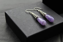 Load image into Gallery viewer, Briolette Sapphire Quartz Coiled Top Earrings
