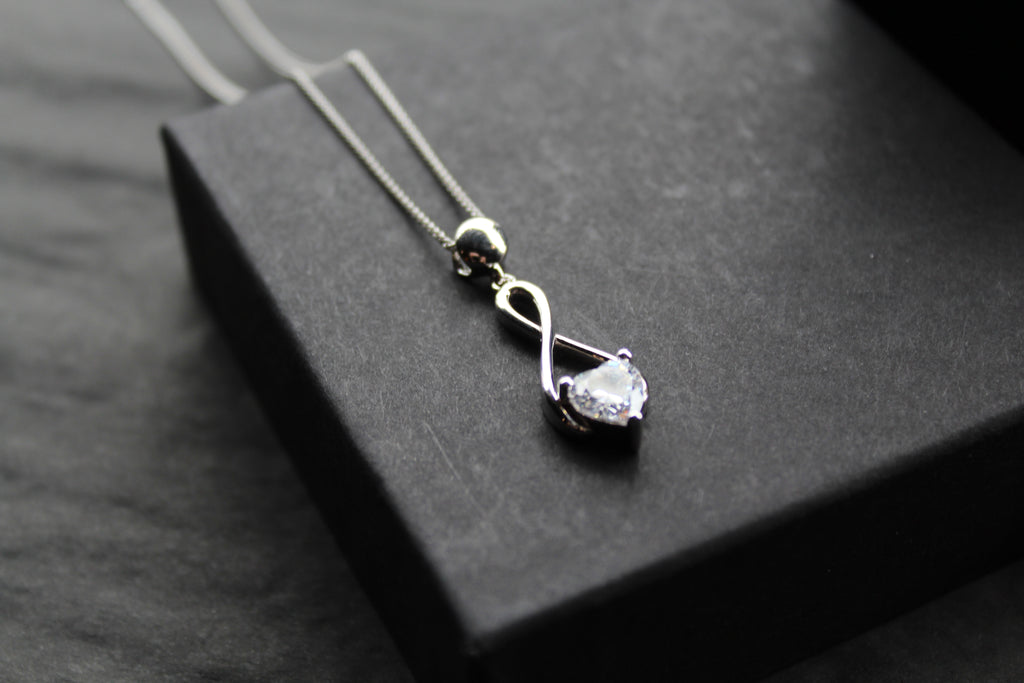 CZ Heart Celtic Drop Pendant