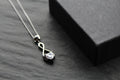 CZ Heart Celtic Drop Pendant