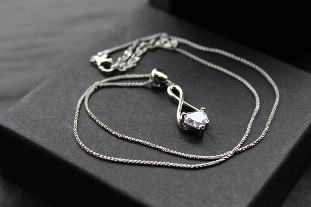 CZ Heart Celtic Drop Pendant