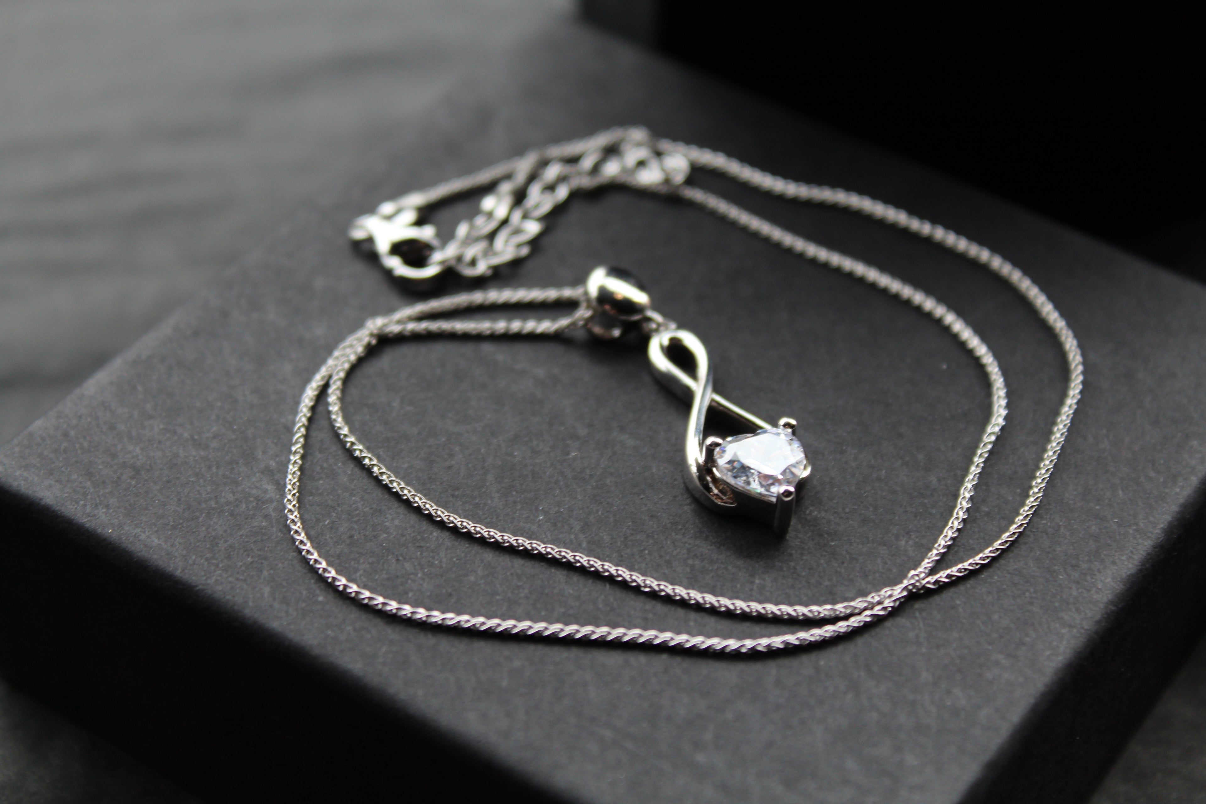 CZ Heart Celtic Drop Pendant