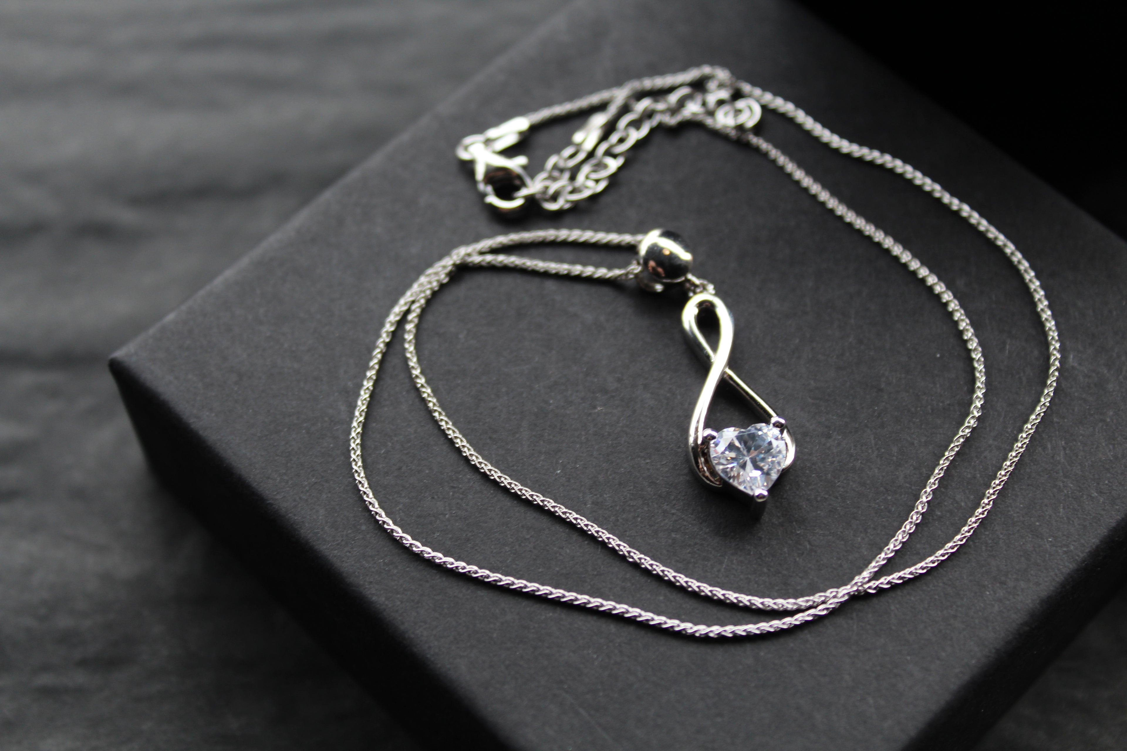 CZ Heart Celtic Drop Pendant