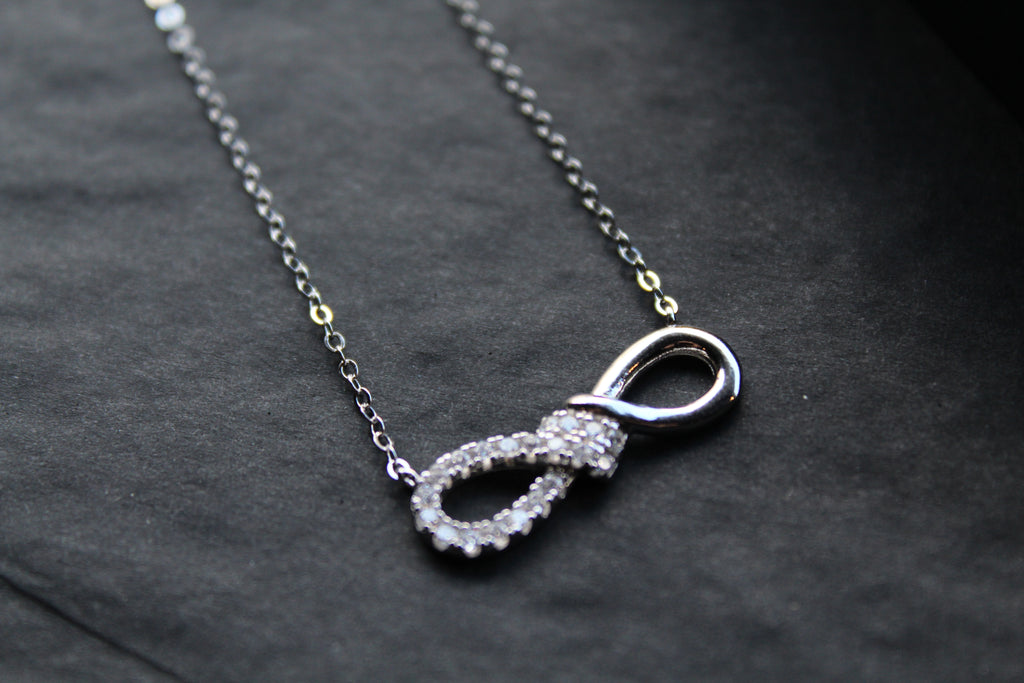 CZ Infinity Necklace with 41-46cm Chain