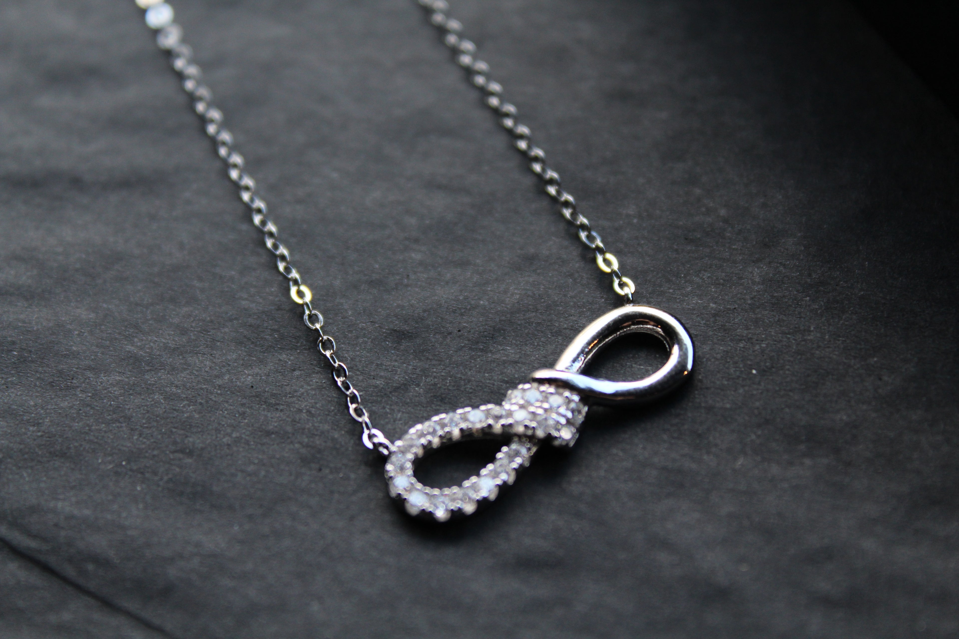 CZ Infinity Necklace with 41-46cm Chain