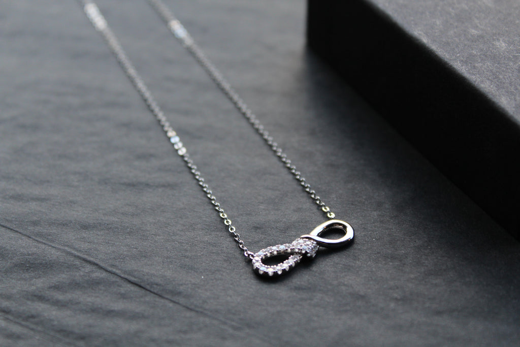 CZ Infinity Necklace with 41-46cm Chain