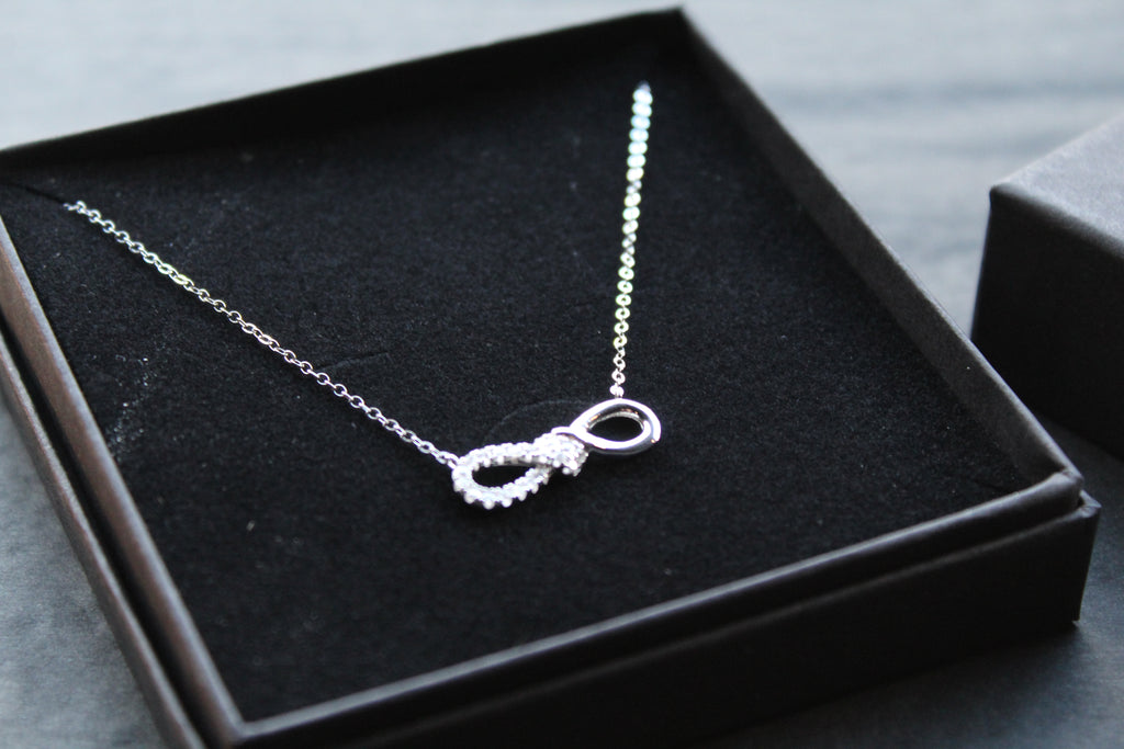 CZ Infinity Necklace with 41-46cm Chain