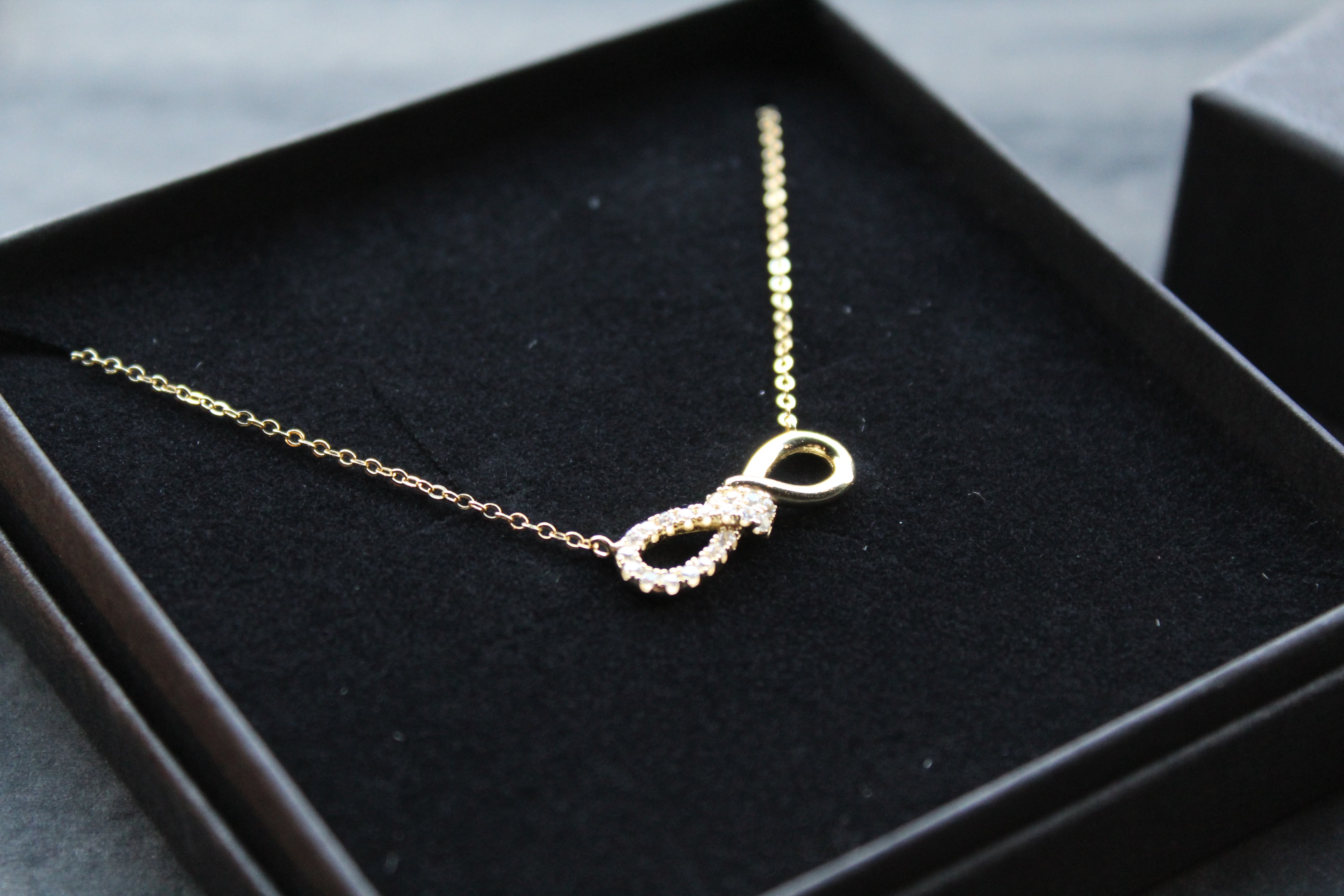 CZ Infinity Necklace with 41-46cm Chain