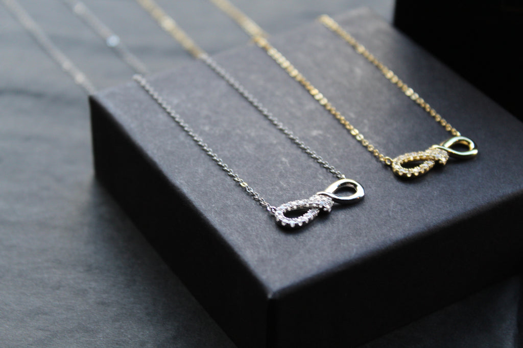 CZ Infinity Necklace with 41-46cm Chain