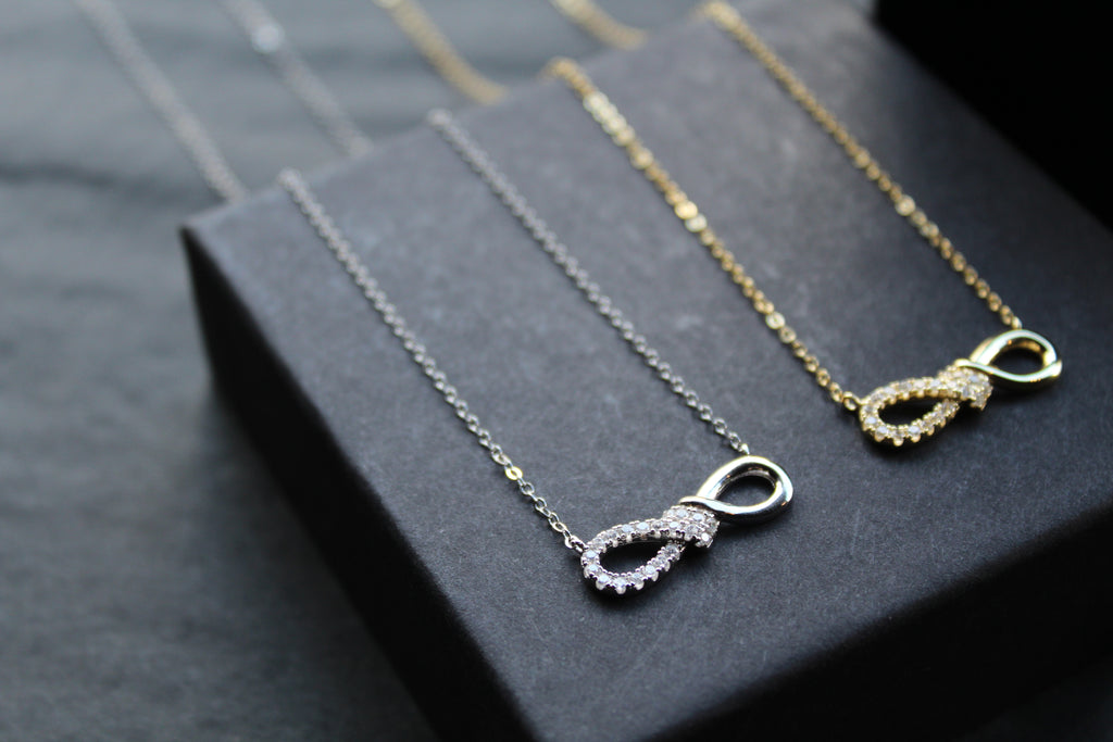 CZ Infinity Necklace with 41-46cm Chain