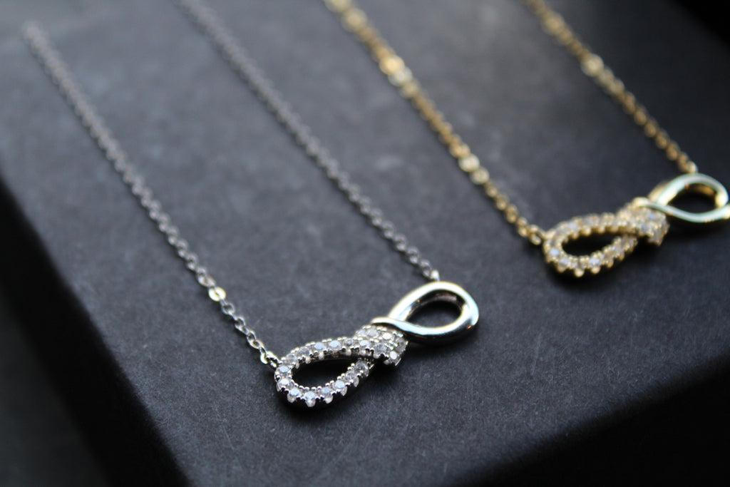 CZ Infinity Necklace with 41-46cm Chain