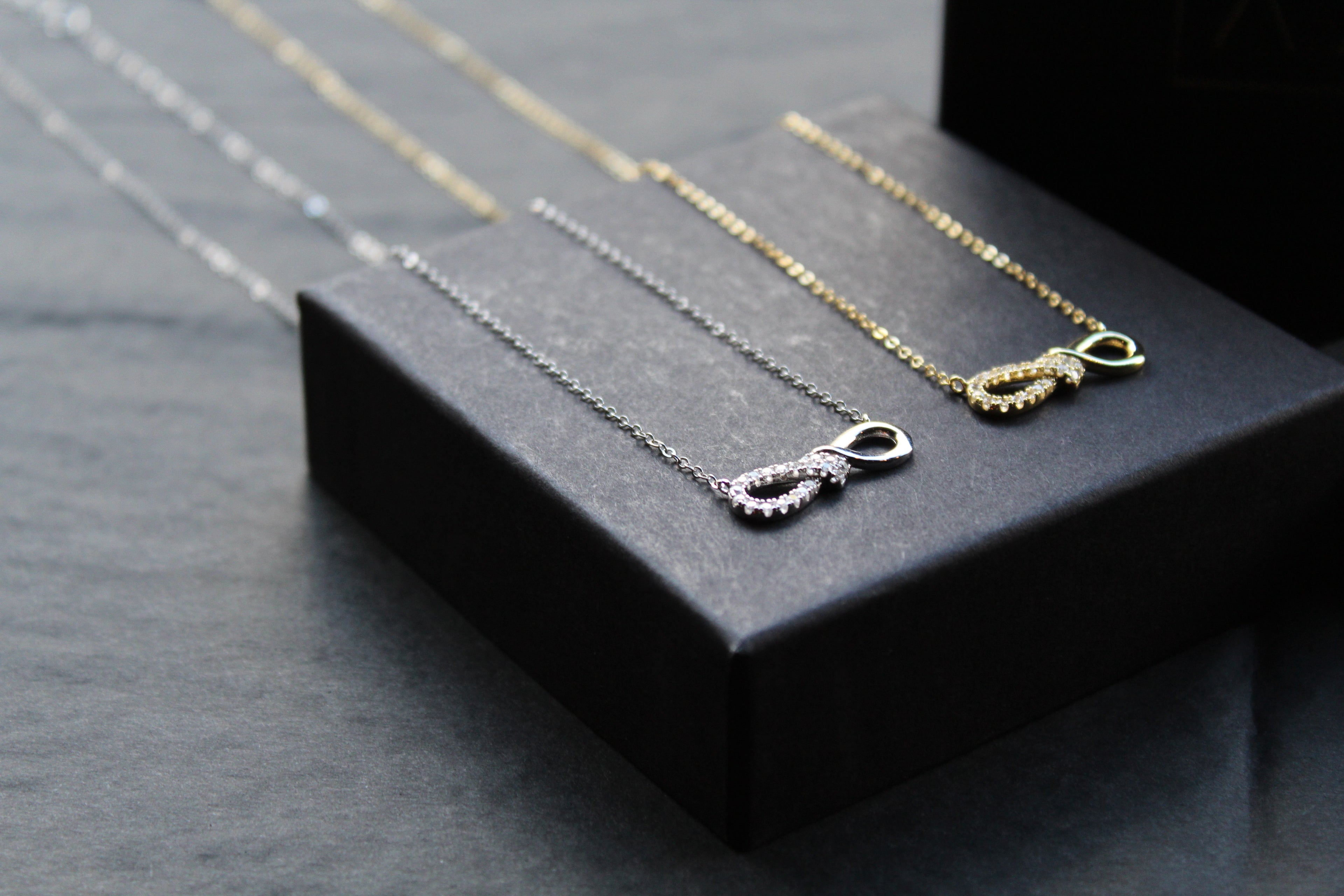 CZ Infinity Necklace with 41-46cm Chain