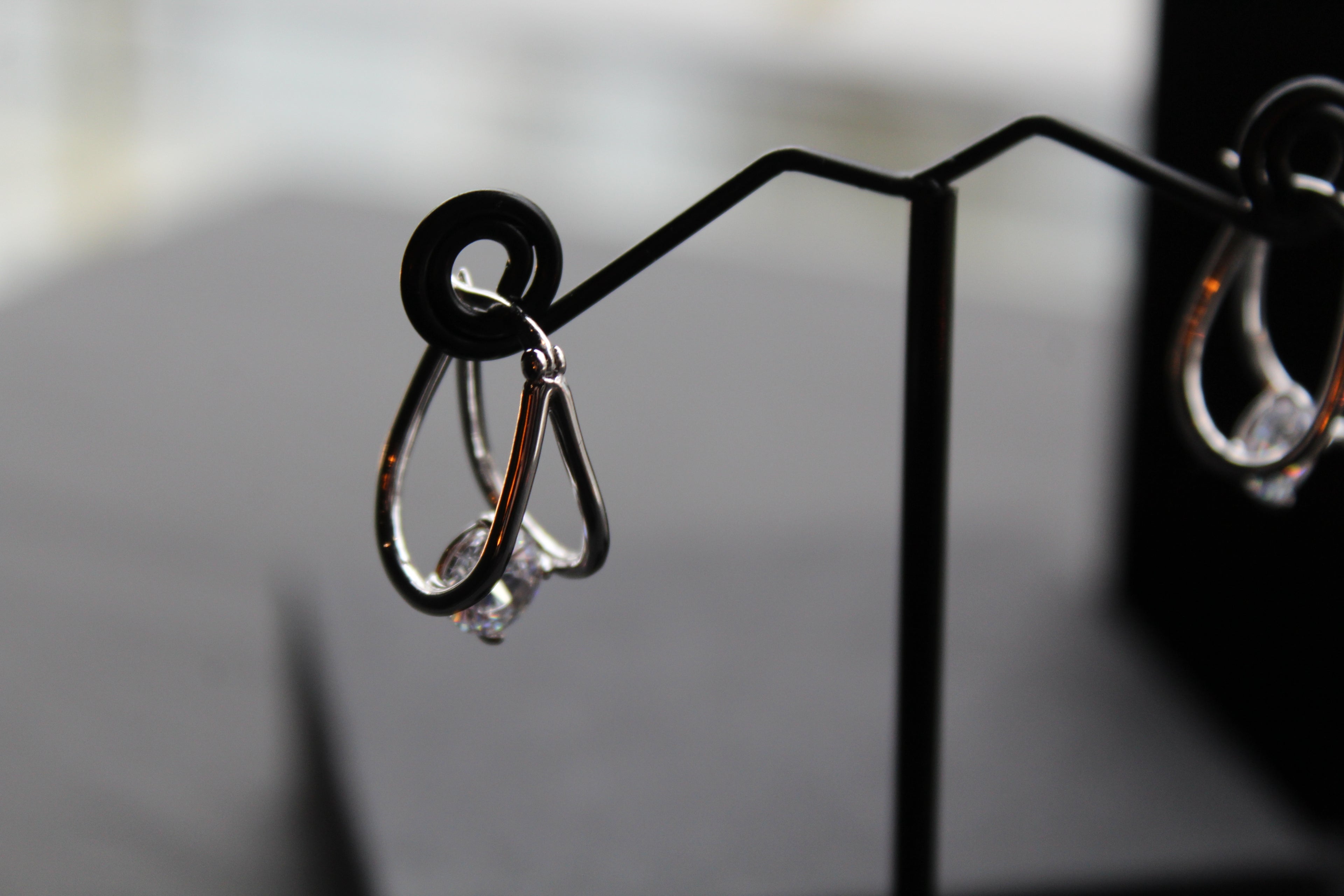 CZ Loop Drop Earring