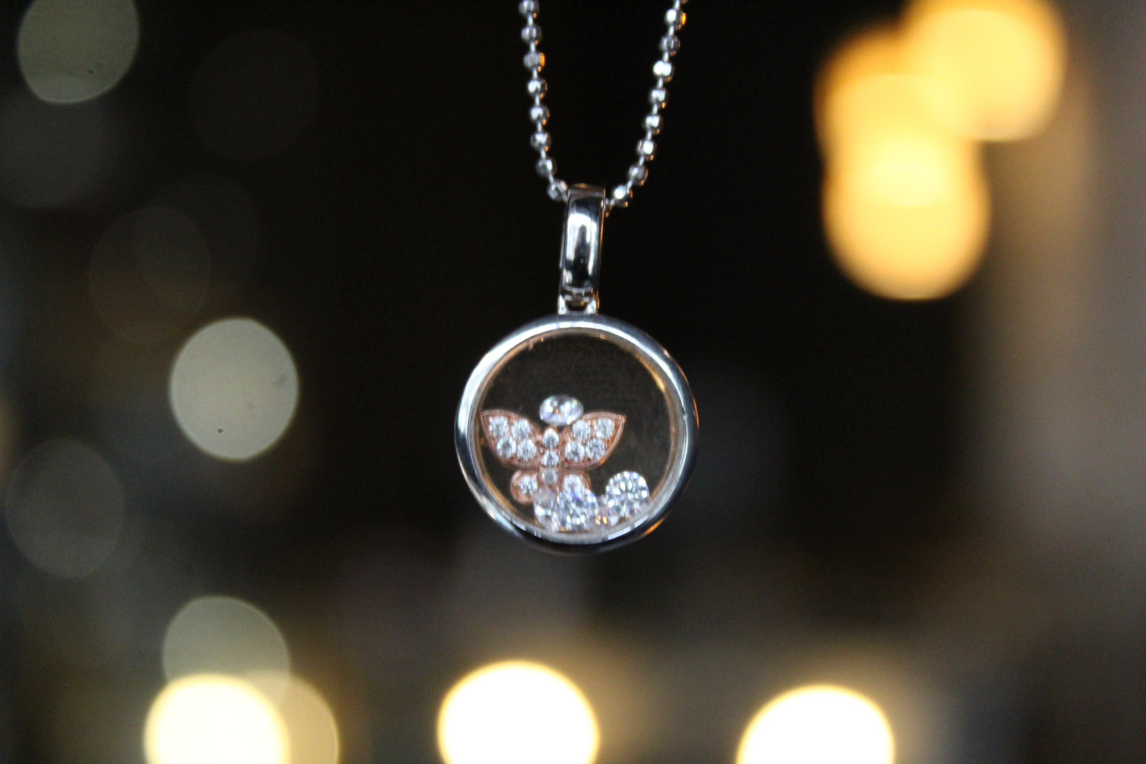 Celestial Rose Butterfly Pendant & Chain