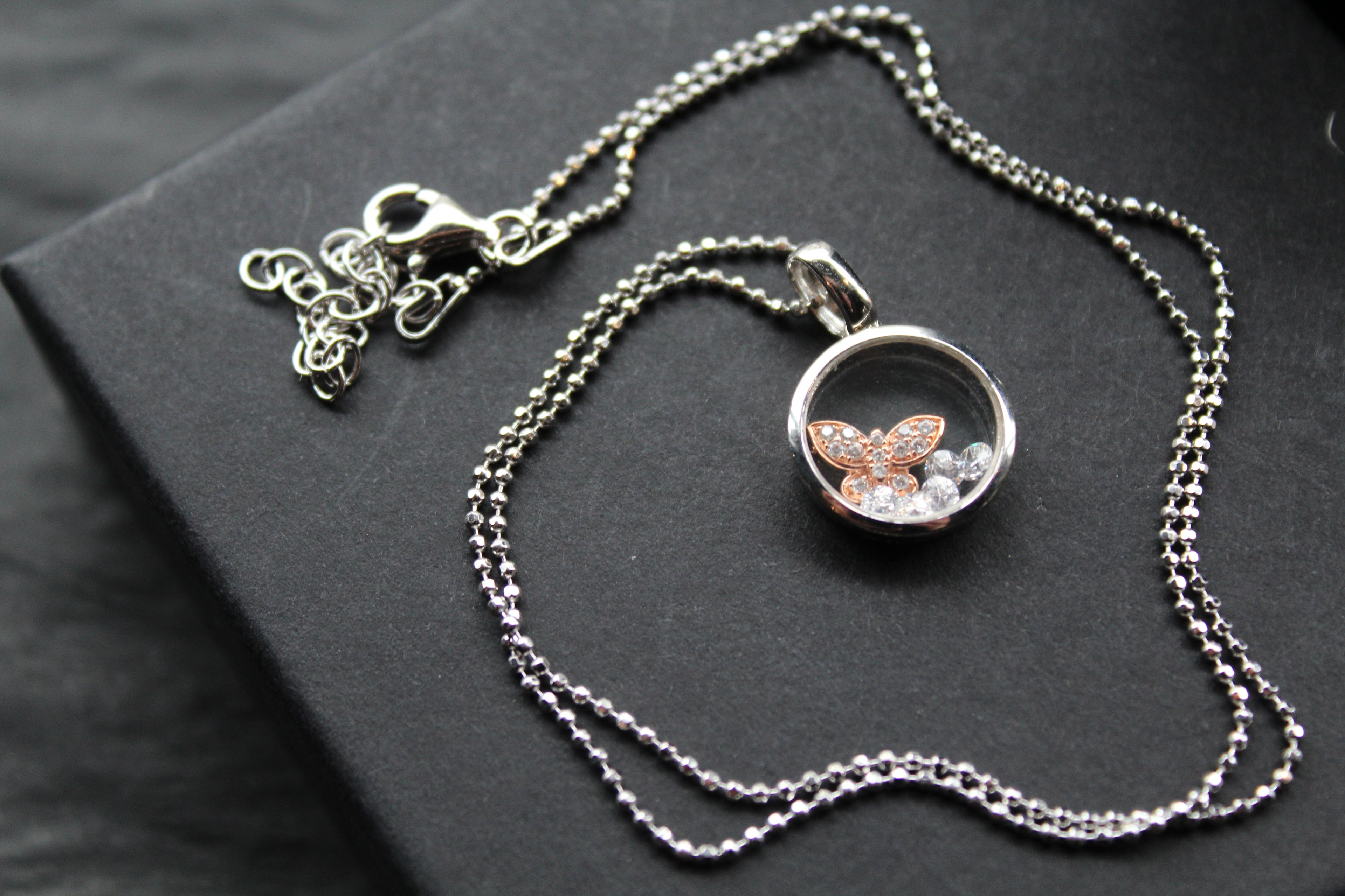 Celestial Rose Butterfly Pendant & Chain