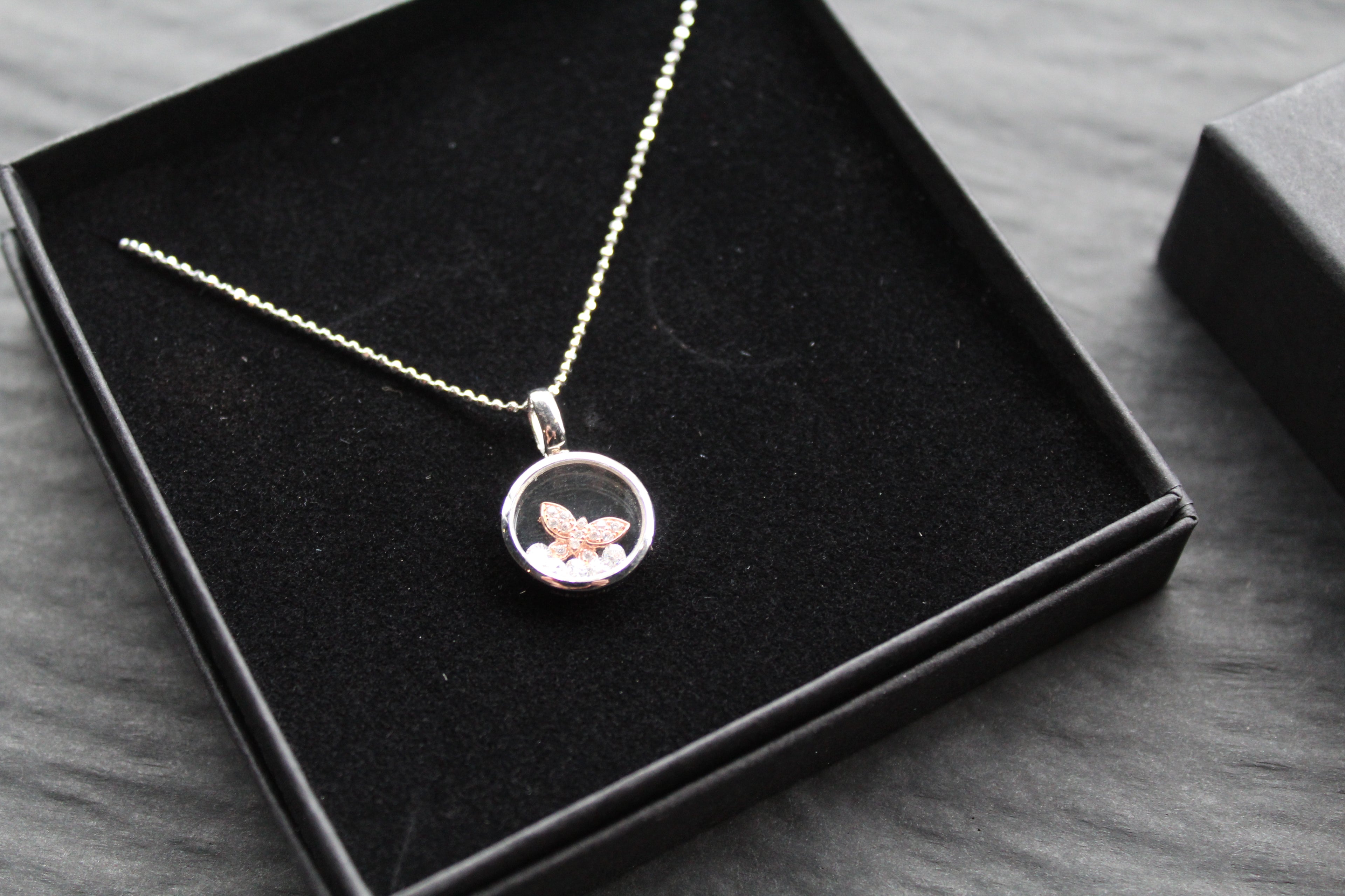 Celestial Rose Butterfly Pendant & Chain