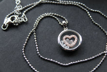 Load image into Gallery viewer, Celestial Silver &amp; Rose Heart Pendant &amp; Chain
