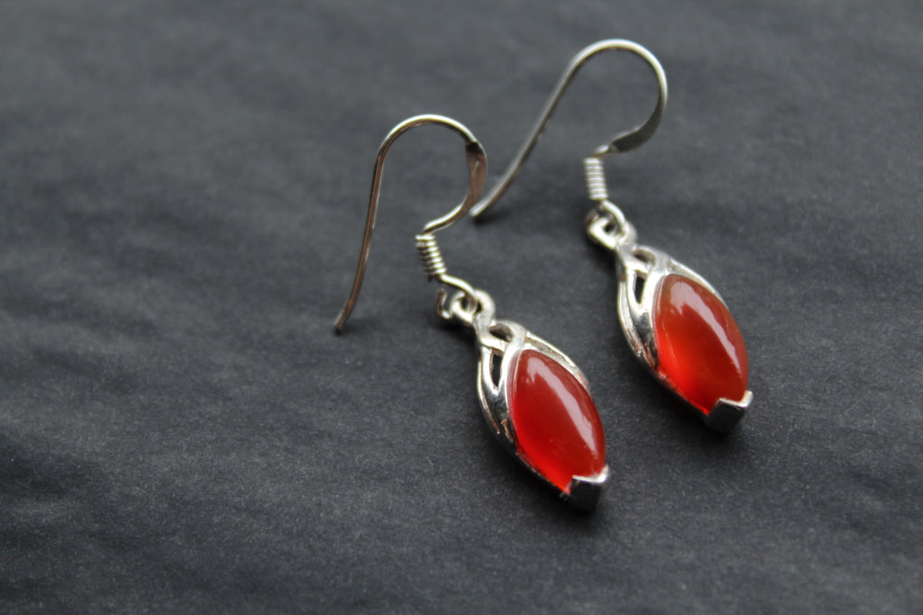 Celtic Marquis Carnelian Earrings