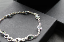 Load image into Gallery viewer, Chain Linked Mystic Topaz Bracelet
