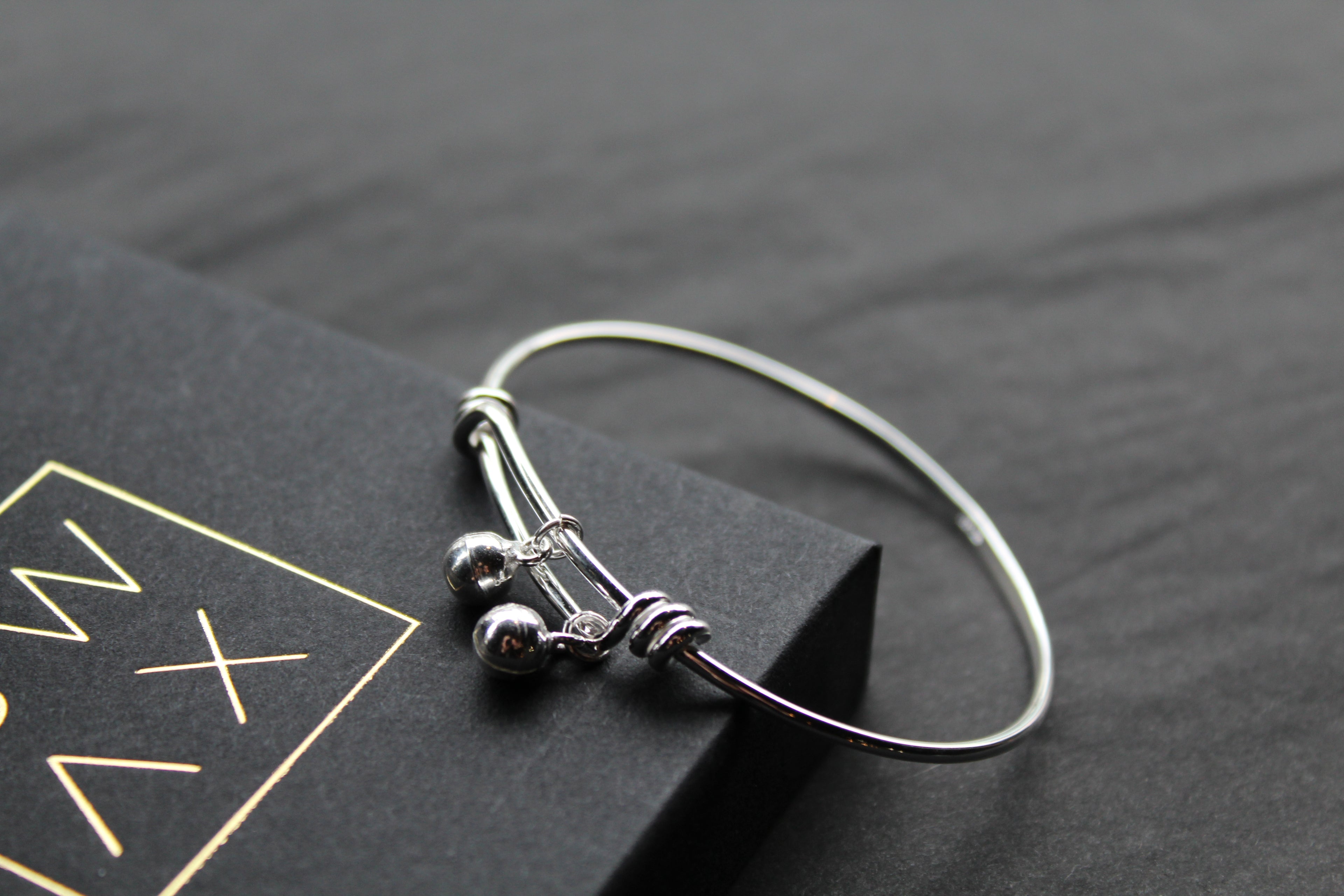 Childs Silver Expandable Bracelet with Bells