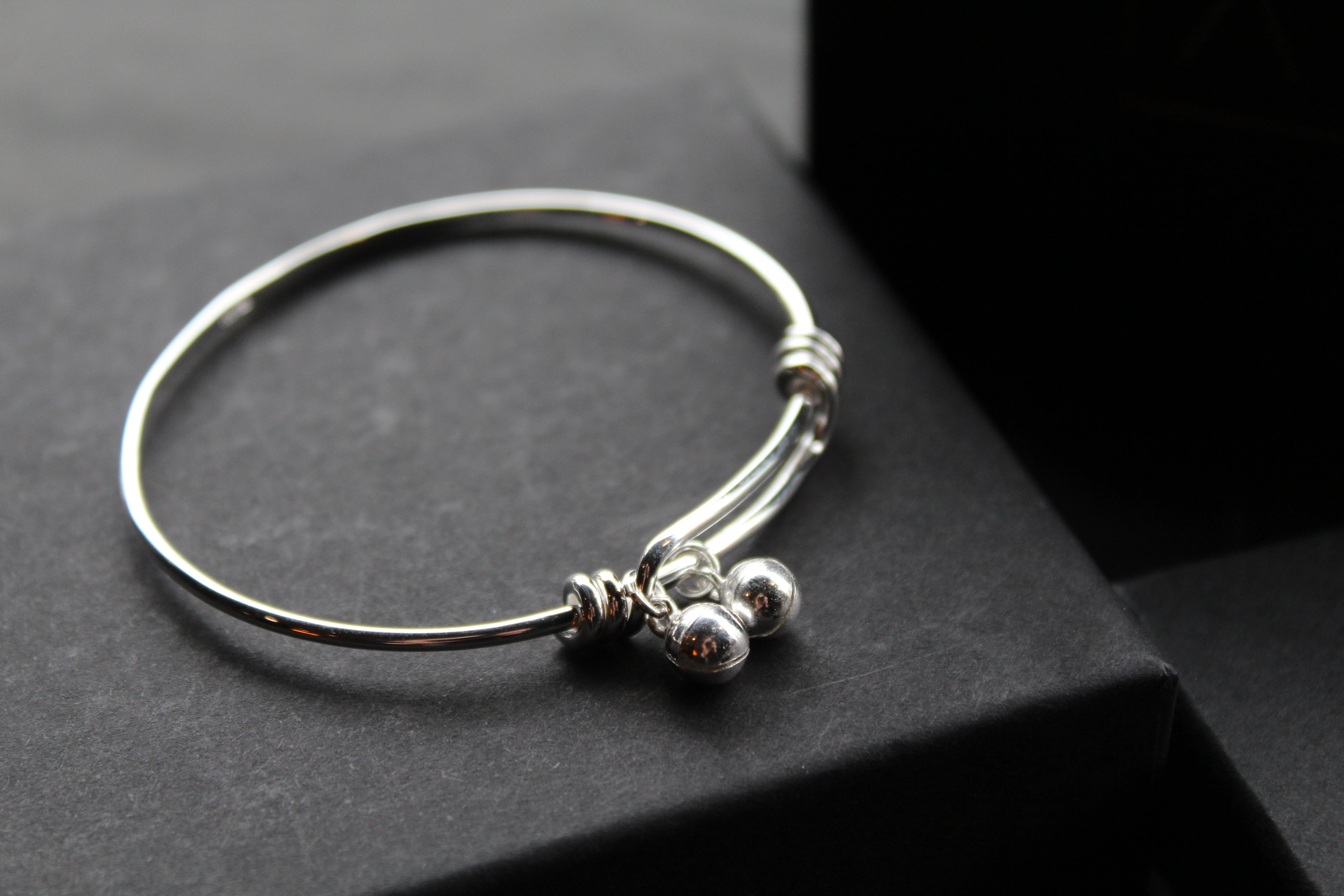 Childs Silver Expandable Bracelet with Bells