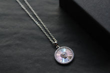 Load image into Gallery viewer, Circle Sunburst Cubic Zirconia Necklace
